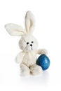 Stuffed easter bunny with blue egg