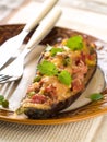 Stuffed eggplant (aubergine) Royalty Free Stock Photo