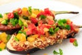 Stuffed eggplant food for vegetarian