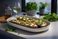 Stuffed eggplants in a baking dish Royalty Free Stock Photo