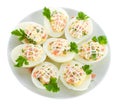 Stuffed eggs with red fish Royalty Free Stock Photo