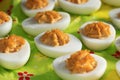 Stuffed eggs traditionally with Easter