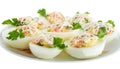 Stuffed eggs with trout Royalty Free Stock Photo