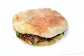 Stuffed Falafel sandwich, a very popular and traditional Egyptian food, a warm pita bread stuffed with crispy hot falafel balls