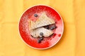 Stuffed French Toast Bread on Plate with Blueberry