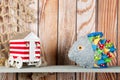 Stuffed funny fish at home Royalty Free Stock Photo