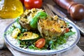 Stuffed and gratinated artichokes Royalty Free Stock Photo