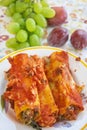 Stuffed lasagna with grapes