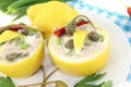 Stuffed Lemons with tuna cream and eggs