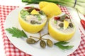 Stuffed Lemons with tuna cream