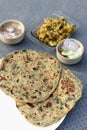 Stuffed Methi Paratha from India