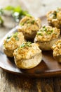 Stuffed mushrooms with bacon and cream cheese Royalty Free Stock Photo