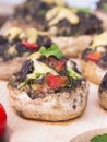 Stuffed mushrooms with eggs, cheese and paprika Royalty Free Stock Photo