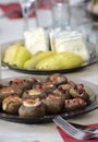 Stuffed mushrooms with ham and cheese Royalty Free Stock Photo