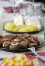 Stuffed mushrooms with ham and cheese Royalty Free Stock Photo