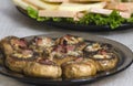 Stuffed mushrooms with ham and cheese Royalty Free Stock Photo