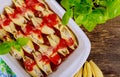 Stuffed pasta shells with spinach and ricotta cheese Royalty Free Stock Photo