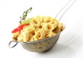 Stuffed pasta in a sieve Royalty Free Stock Photo