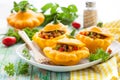 Stuffed pattypan squash