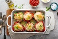 Stuffed peppers with marinara sauce and ground beef Royalty Free Stock Photo