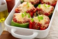 Stuffed peppers with marinara sauce and ground beef Royalty Free Stock Photo