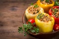 Stuffed peppers with meat and rice Royalty Free Stock Photo