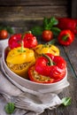 Stuffed peppers with meat, rice and vegetables Royalty Free Stock Photo