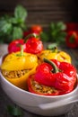 Stuffed peppers with meat, rice and vegetables Royalty Free Stock Photo