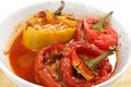 Stuffed peppers from the oven Royalty Free Stock Photo