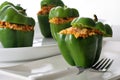 Stuffed peppers with roasted vegetable couscous