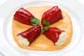 Stuffed piquillo peppers, spanish cuisine Royalty Free Stock Photo