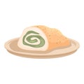 Stuffed pita bread on plate illustration