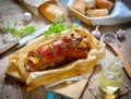 Stuffed Pork Loin Roast on the board. Royalty Free Stock Photo