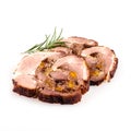 Stuffed pork roast slice with rosemary Royalty Free Stock Photo