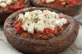 Stuffed portobello mushrooms with feta cheese