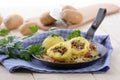 Stuffed potato dumplings