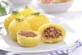 Stuffed potato dumplings Royalty Free Stock Photo
