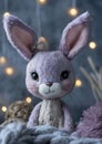 stuffed rabbit sitting blanket lavender eyes fake hidden stunning deep new release full hope princess early adopt bun