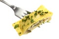 Stuffed Ravioli On A Fork Royalty Free Stock Photo