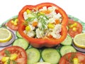 Stuffed red pepper and tomatoes Royalty Free Stock Photo