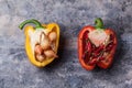 Stuffed red and yellow paprika Royalty Free Stock Photo