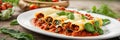 stuffed with ricotta cheese and spinach. Selective focus. Royalty Free Stock Photo