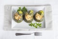 Stuffed round courgettes with grated cheese Royalty Free Stock Photo