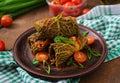 Stuffed savoy cabbage rolls Royalty Free Stock Photo