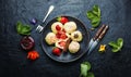 Stuffed strawberry dumplings,czech food