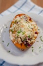 Stuffed sweet potatoes with quinoa Royalty Free Stock Photo