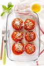 Stuffed tomatoes on white Royalty Free Stock Photo