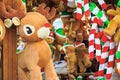 Stuffed toy reindeer on display awarded as winning prizes