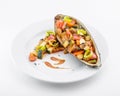 Stuffed vegetables eggplant on plate Royalty Free Stock Photo