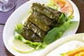 Stuffed vine leaves with lebanese cuisine Royalty Free Stock Photo